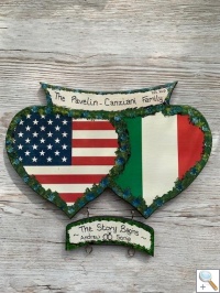 Double Heart Wall Plaque USA/ITALIAN  ( Price excludes hangers)