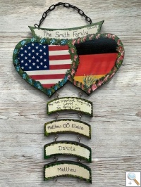 Double Heart Wall Plaque USA/GERMAN  ( Price excludes hangers)